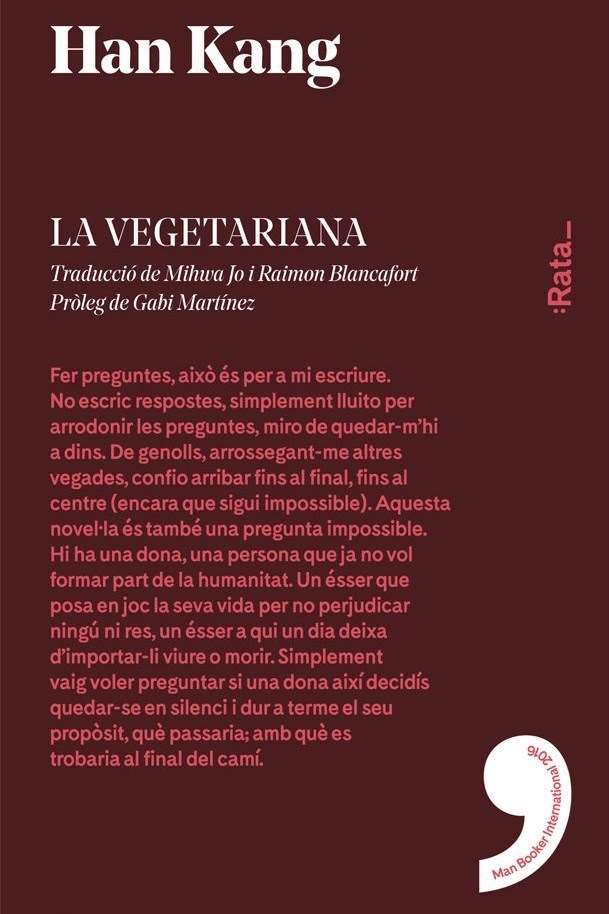 Bel Olid, presidenta de l'Associació d'escriptors en llengua catalana: 'La vegetariana' de Han Kang